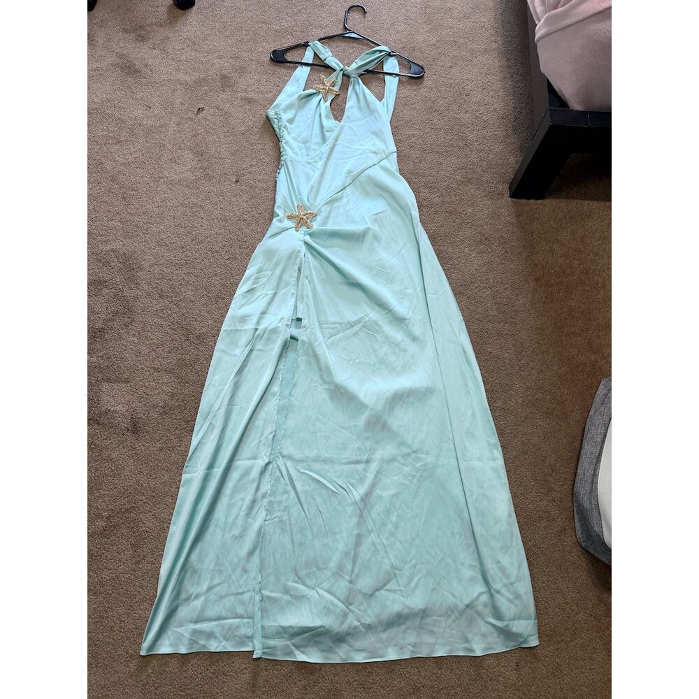For Love and Lemons Seafoam green Mermaid dress with starfish